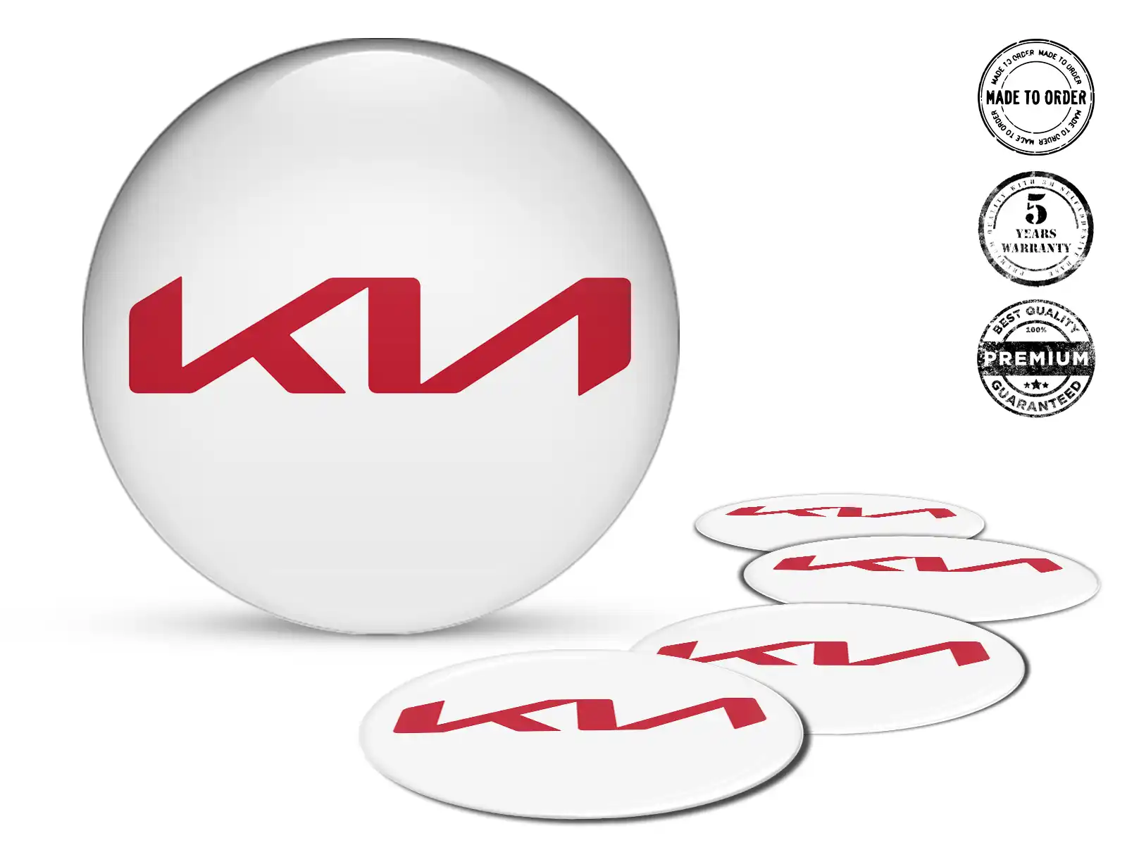KIA Design Emblème Bombé Logos Roue Résine